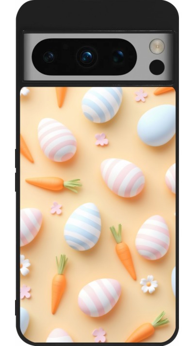 Google Pixel 8 Pro Case Hülle - Silikon schwarz Easter 2026 Pattern Easter