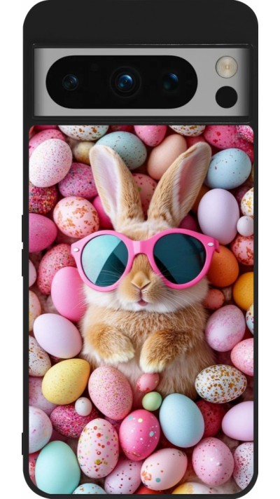 Google Pixel 8 Pro Case Hülle - Silikon schwarz Easter 2026 Rabbit fun