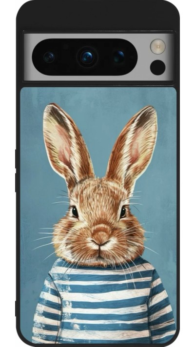 Google Pixel 8 Pro Case Hülle - Silikon schwarz Easter 2026 Rabbit navy