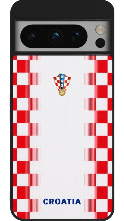 Google Pixel 8 Pro Case Hülle - Silikon schwarz Kroatien 2026 personalisierbares Fussballtrikot
