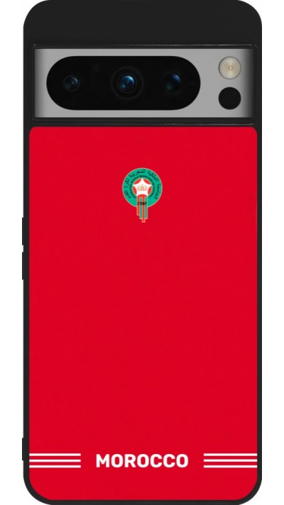 Google Pixel 8 Pro Case Hülle - Silikon schwarz Marokko 2026 personalisierbares Fussballtrikot