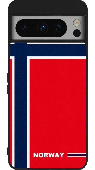 Google Pixel 8 Pro Case Hülle - Silikon schwarz Norwegen 2026 personalisierbares Fussballtrikot