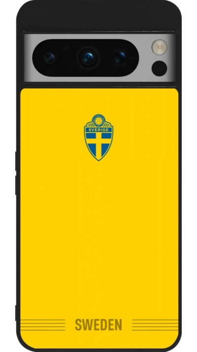 Google Pixel 8 Pro Case Hülle - Silikon schwarz Schweden 2026 personalisierbares Fussballtrikot