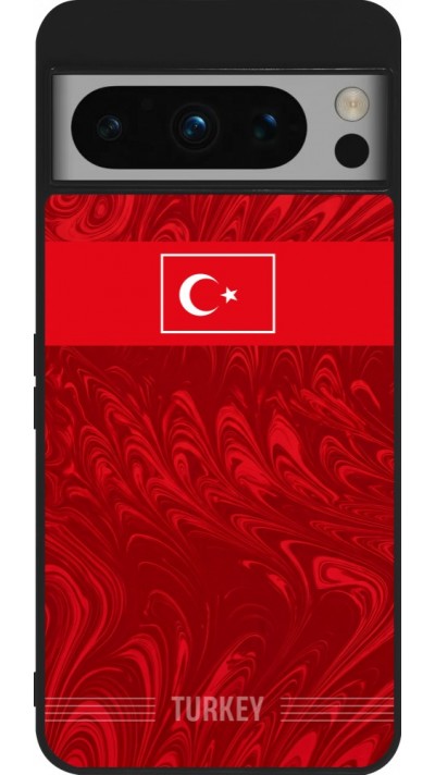 Google Pixel 8 Pro Case Hülle - Silikon schwarz Türkei 2026 personalisierbares Fussballtrikot