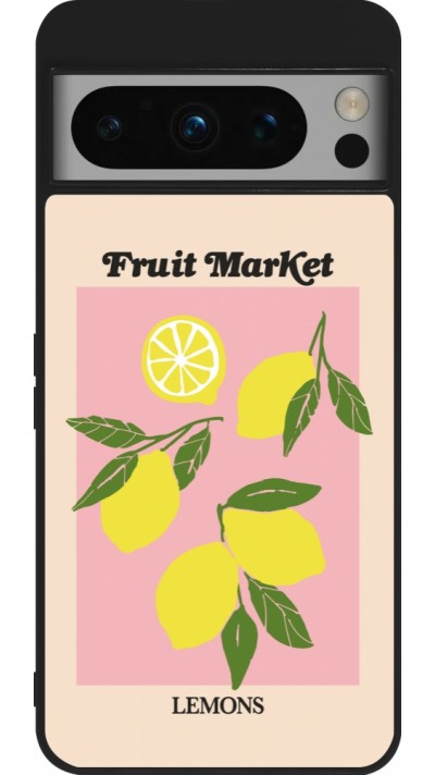 Google Pixel 8 Pro Case Hülle - Silikon schwarz Fruit market lemons 2026
