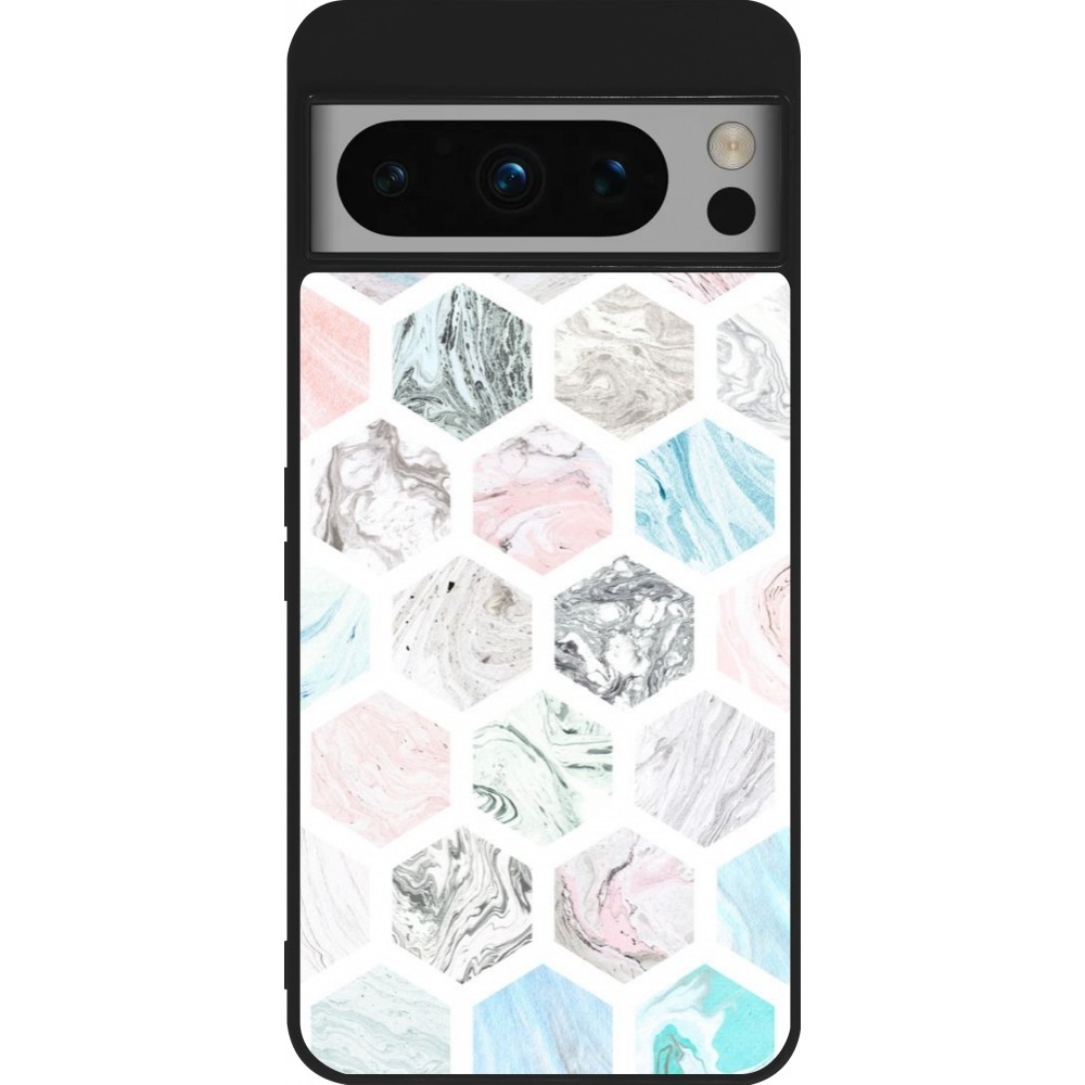 Google Pixel 8 Pro Case Hülle - Silikon schwarz Marble Everything