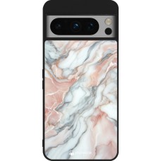 Google Pixel 8 Pro Case Hülle - Silikon schwarz Rosa Leuchtender Marmor