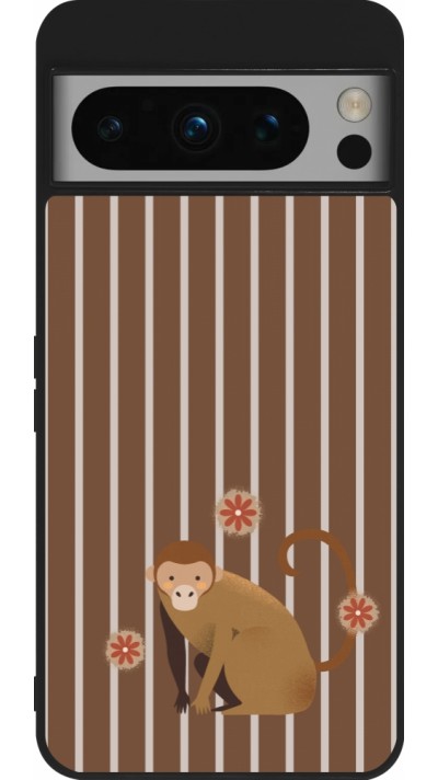 Coque Google Pixel 8 Pro - Silicone rigide noir Monkey with stripes Coque Google Pixel 8 Pro - Silicone rigide noir Monkey with stripes