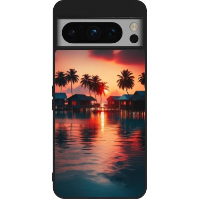 Google Pixel 8 Pro Case Hülle - Silikon schwarz Paradies Malediven