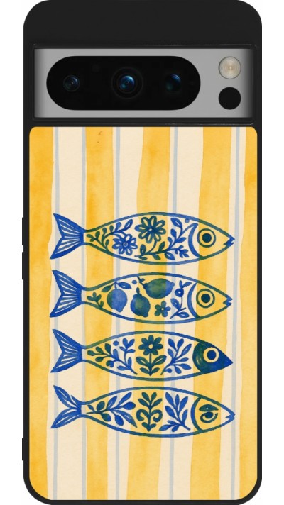 Google Pixel 8 Pro Case Hülle - Silikon schwarz Portuguese fish 2026