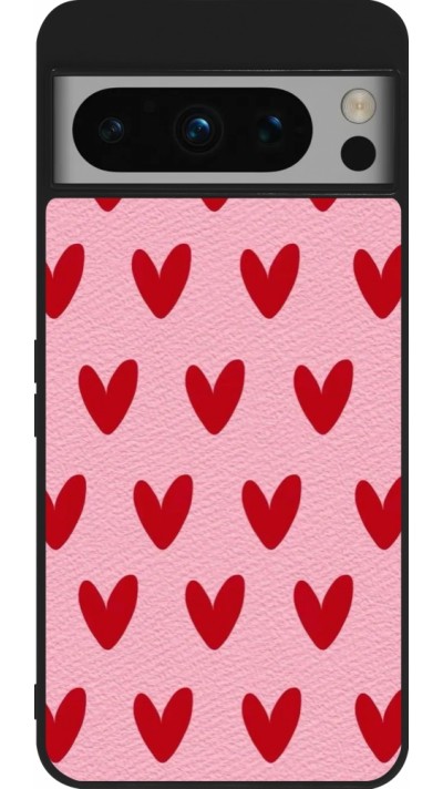 Google Pixel 8 Pro Case Hülle - Silikon schwarz Saint Valentines Day 26 Pattern heart