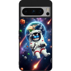 Google Pixel 8 Pro Case Hülle - Silikon schwarz VR SpaceCat Odyssee