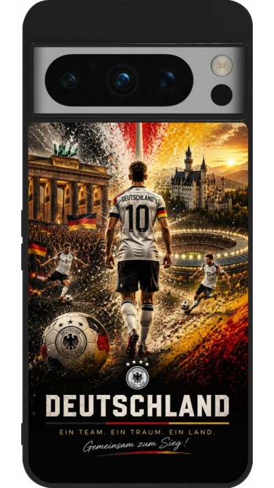 Google Pixel 8 Pro Case Hülle - Silikon schwarz Fussball Deutschland splash 2026