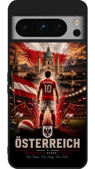Google Pixel 8 Pro Case Hülle - Silikon schwarz Fussball Österreich splash 2026