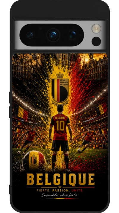 Google Pixel 8 Pro Case Hülle - Silikon schwarz Fussball Belgien splash 2026