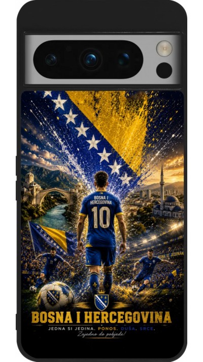 Google Pixel 8 Pro Case Hülle - Silikon schwarz Fussball Bosnien und Herzegowina splash 2026