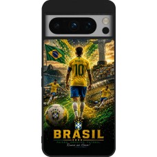 Google Pixel 8 Pro Case Hülle - Silikon schwarz Fussball Brasilien splash 2026