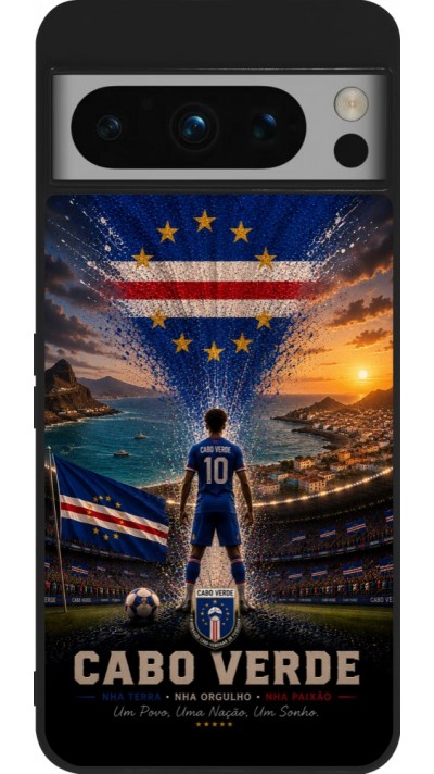 Google Pixel 8 Pro Case Hülle - Silikon schwarz Fussball Kap Verde splash 2026