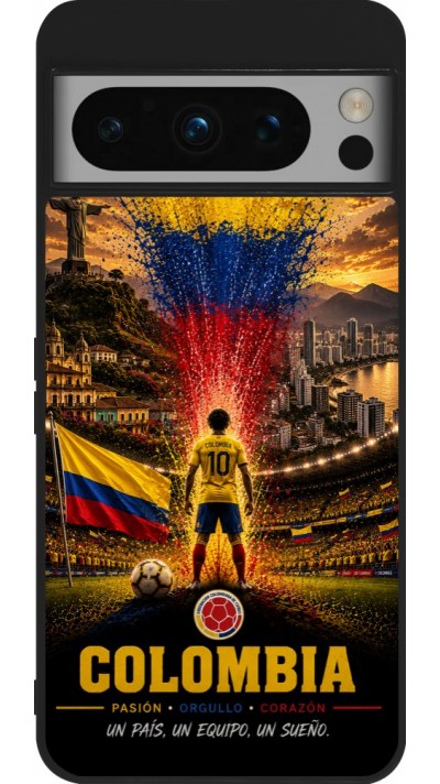 Google Pixel 8 Pro Case Hülle - Silikon schwarz Fussball Kolumbien splash 2026