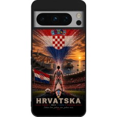 Google Pixel 8 Pro Case Hülle - Silikon schwarz Fussball Kroatien splash 2026