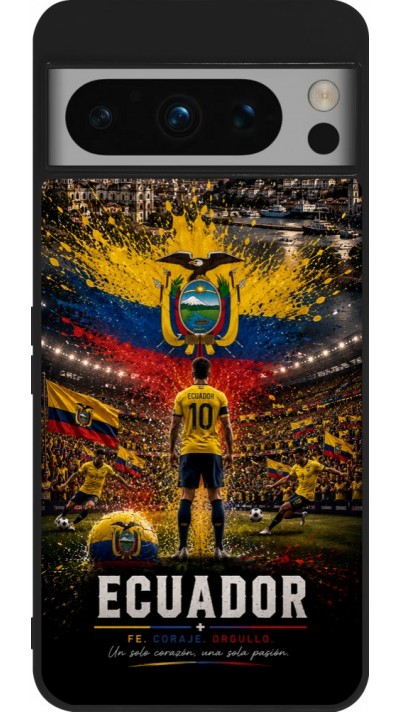 Google Pixel 8 Pro Case Hülle - Silikon schwarz Fussball Ecuador splash 2026