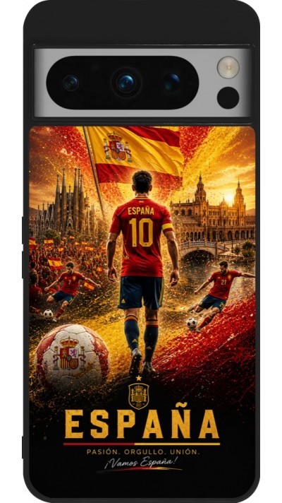 Google Pixel 8 Pro Case Hülle - Silikon schwarz Fussball Espanien splash 2026