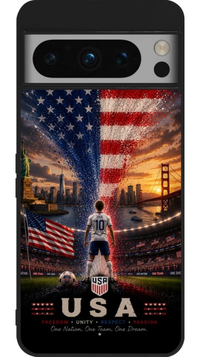 Google Pixel 8 Pro Case Hülle - Silikon schwarz Fussball Vereinigten Staaten splash 2026