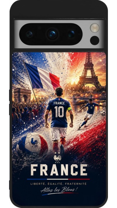 Google Pixel 8 Pro Case Hülle - Silikon schwarz Fussball Frankreich splash 2026
