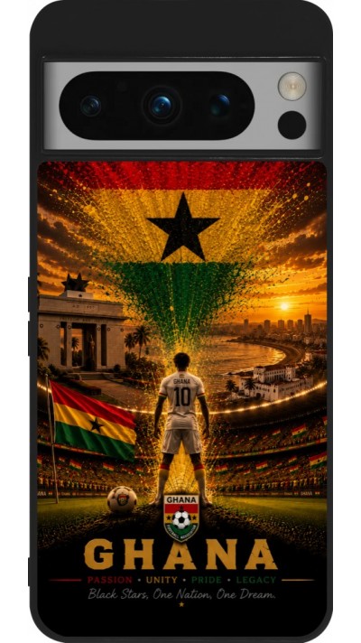 Google Pixel 8 Pro Case Hülle - Silikon schwarz Fussball Ghana splash 2026