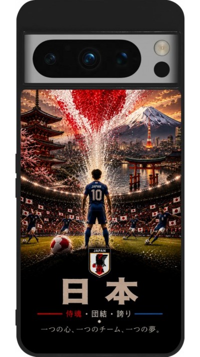 Google Pixel 8 Pro Case Hülle - Silikon schwarz Fussball Japan splash 2026