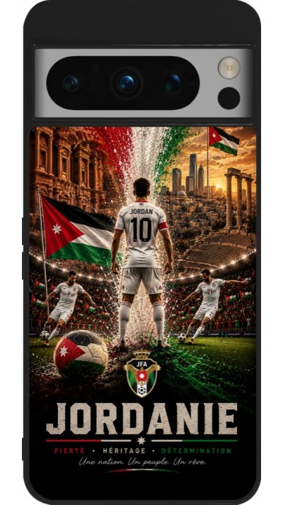 Google Pixel 8 Pro Case Hülle - Silikon schwarz Fussball Jordanien splash 2026