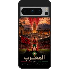 Google Pixel 8 Pro Case Hülle - Silikon schwarz Fussball Marokko splash 2026