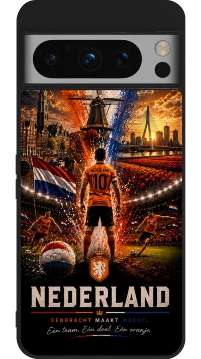 Google Pixel 8 Pro Case Hülle - Silikon schwarz Fussball Niederlande splash 2026
