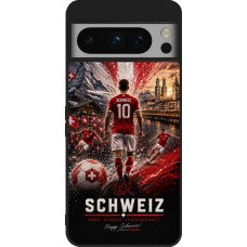 Google Pixel 8 Pro Case Hülle - Silikon schwarz Fussball Schweiz splash 2026