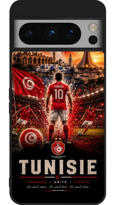 Google Pixel 8 Pro Case Hülle - Silikon schwarz Fussball Tunesien splash 2026