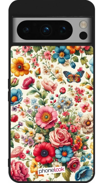 Google Pixel 8 Pro Case Hülle - Silikon schwarz Spring 25 fruehling bluetend