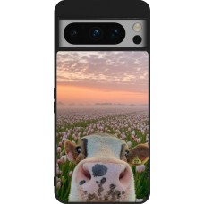 Google Pixel 8 Pro Case Hülle - Silikon schwarz Cow with tulips Spring 2026