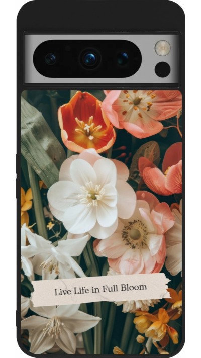 Google Pixel 8 Pro Case Hülle - Silikon schwarz Full Bloom Spring 2026