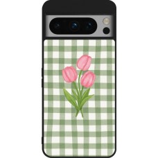 Google Pixel 8 Pro Case Hülle - Silikon schwarz Green vichy tulips Spring 2026
