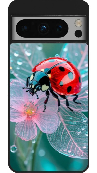 Google Pixel 8 Pro Case Hülle - Silikon schwarz Ladybird in bloom Spring 2026