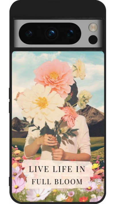 Google Pixel 8 Pro Case Hülle - Silikon schwarz Live life in full moon Spring 2026