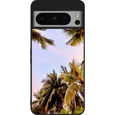 Google Pixel 8 Pro Case Hülle - Silikon schwarz Summer 2023 palm tree vibe