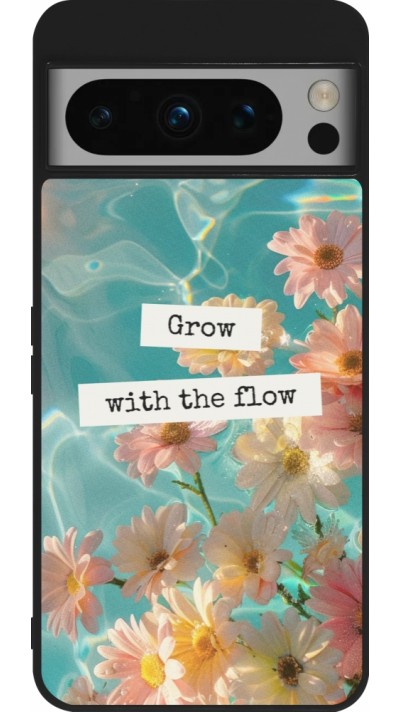 Google Pixel 8 Pro Case Hülle - Silikon schwarz Summer 2025 Grow with the flow