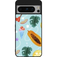 Google Pixel 8 Pro Case Hülle - Silikon schwarz Summer 2025 Pattern papaya