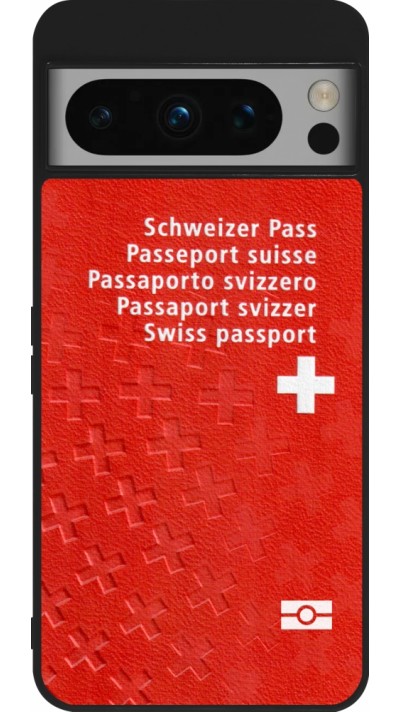 Google Pixel 8 Pro Case Hülle - Silikon schwarz Swiss Passport