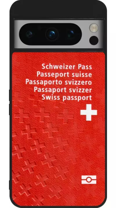 Google Pixel 8 Pro Case Hülle - Silikon schwarz Swiss Passport