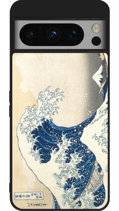 Google Pixel 8 Pro Case Hülle - Silikon schwarz Kunstbild - Die große Welle vor Kanagawa - Hokusai