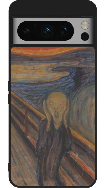 Google Pixel 8 Pro Case Hülle - Silikon schwarz Kunstbild - Der Schrei - Edvard Munch