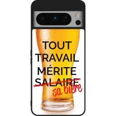 Google Pixel 8 Pro Case Hülle - Silikon schwarz Tout travail mérite sa bière