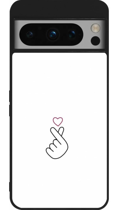 Google Pixel 8 Pro Case Hülle - Silikon schwarz Valentine 2024 heart by Millennials